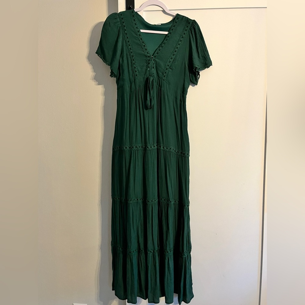 Beautiful Forest Green Maxi Dress